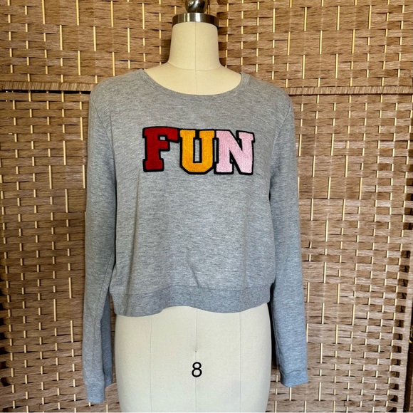 Rebellious One Tops - Heather gray Rebellious One cropped sweatshirt JUNIORS L-XL